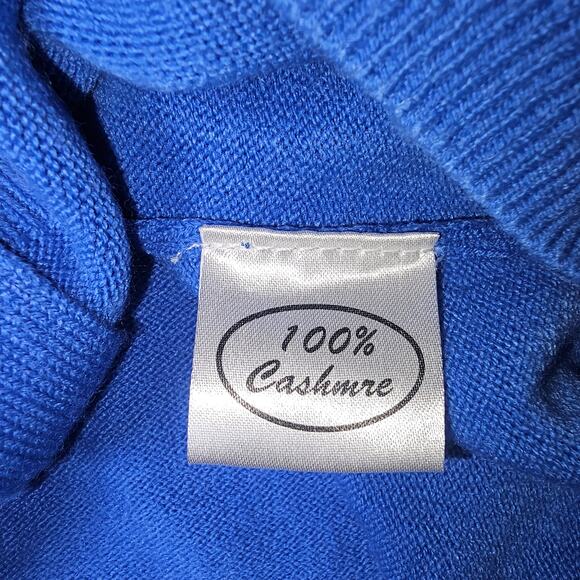 Vintage 100% Cashmere Blue Button Up Sweater by Tina Best Quality Scotland XL - Picture 9 of 11